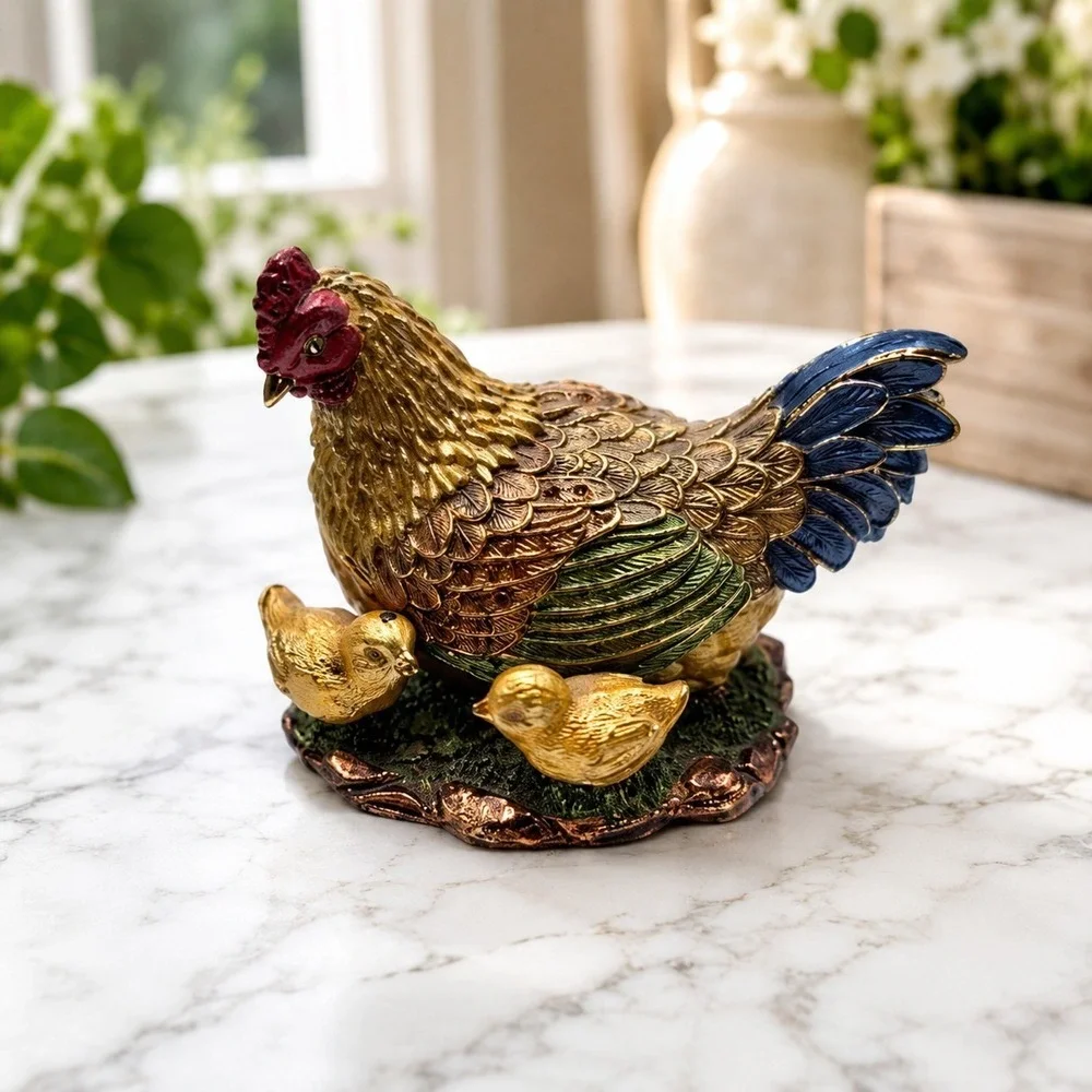 Leonardo Collection Secret Delights Mother Hen With Chicks Trinket box